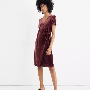 Madewell velvet side tie dress